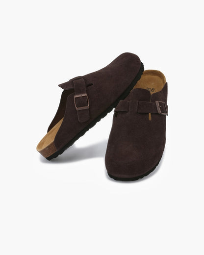 V Suede Clogs
