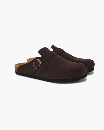 V Suede Clogs