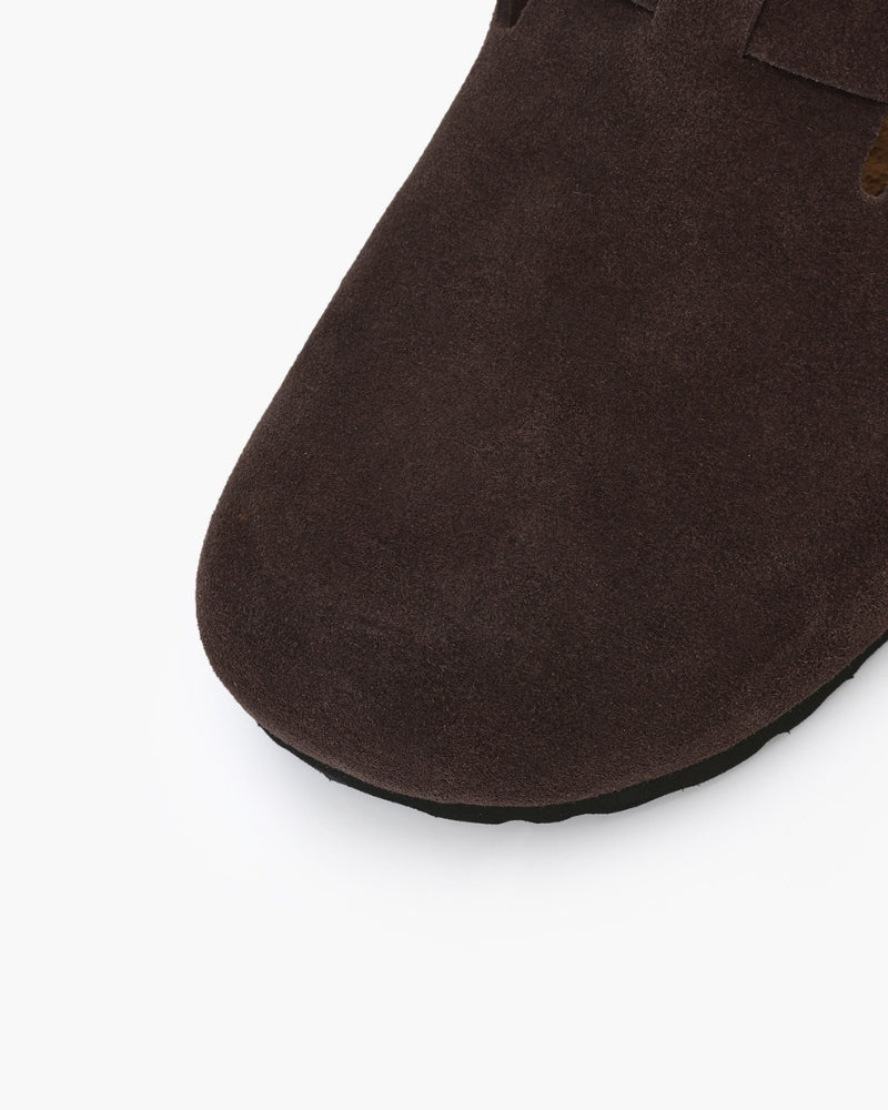 V Suede Clogs