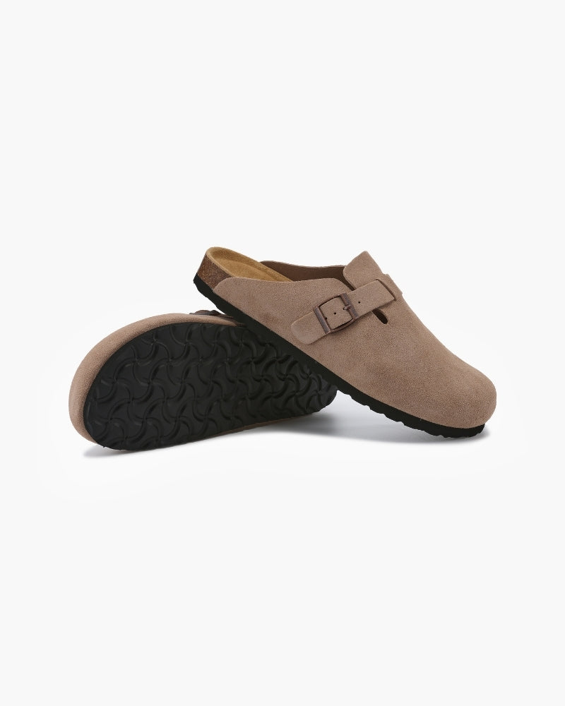 V Suede Clogs