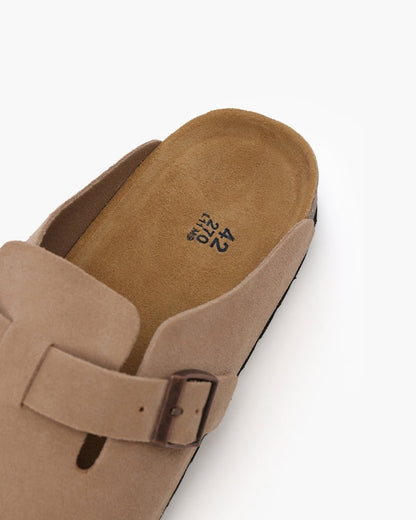 V Suede Clogs