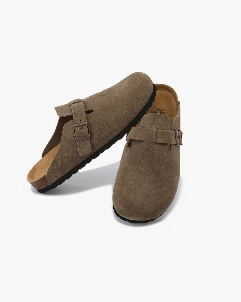 V Suede Clogs