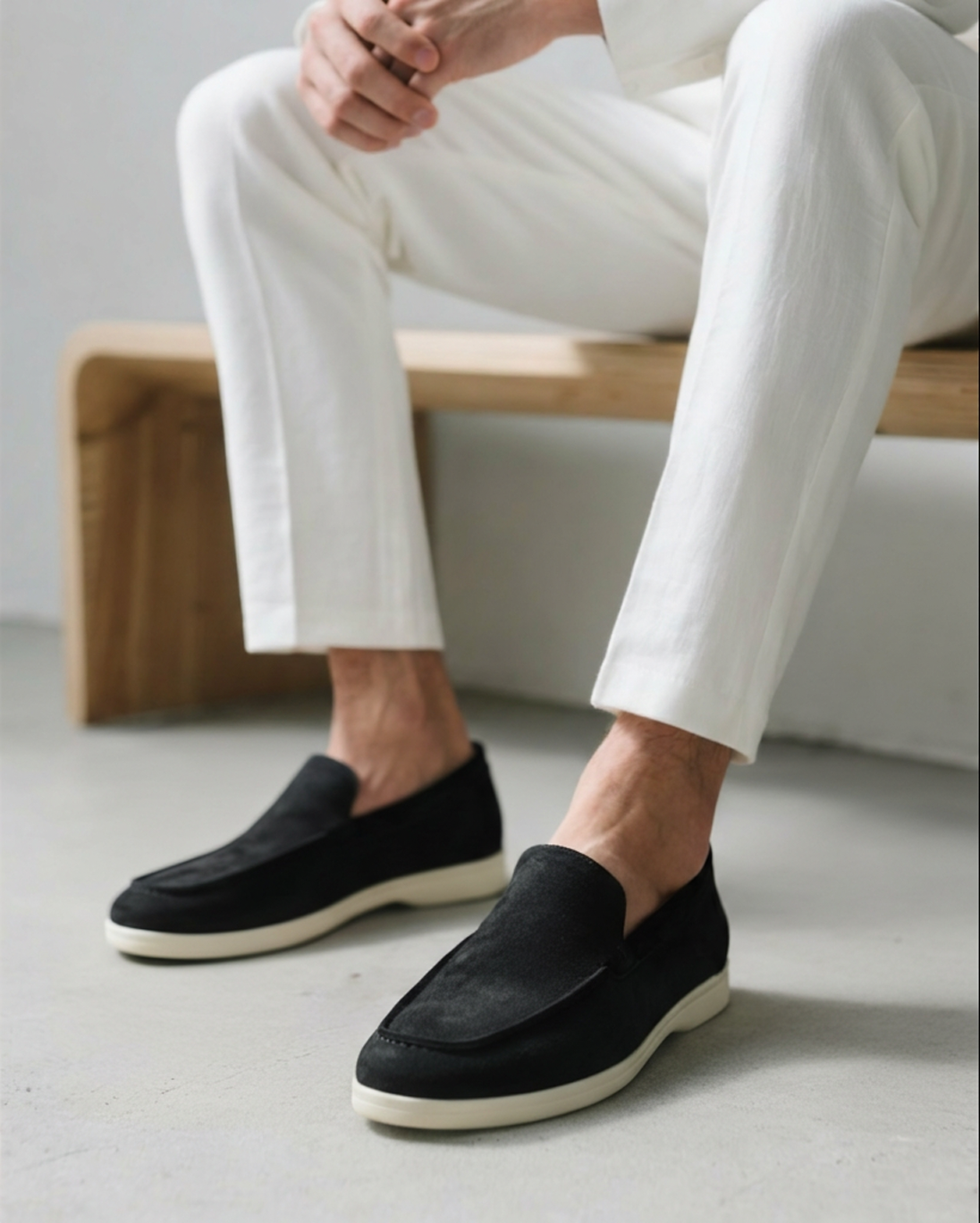 V Suede Loafers