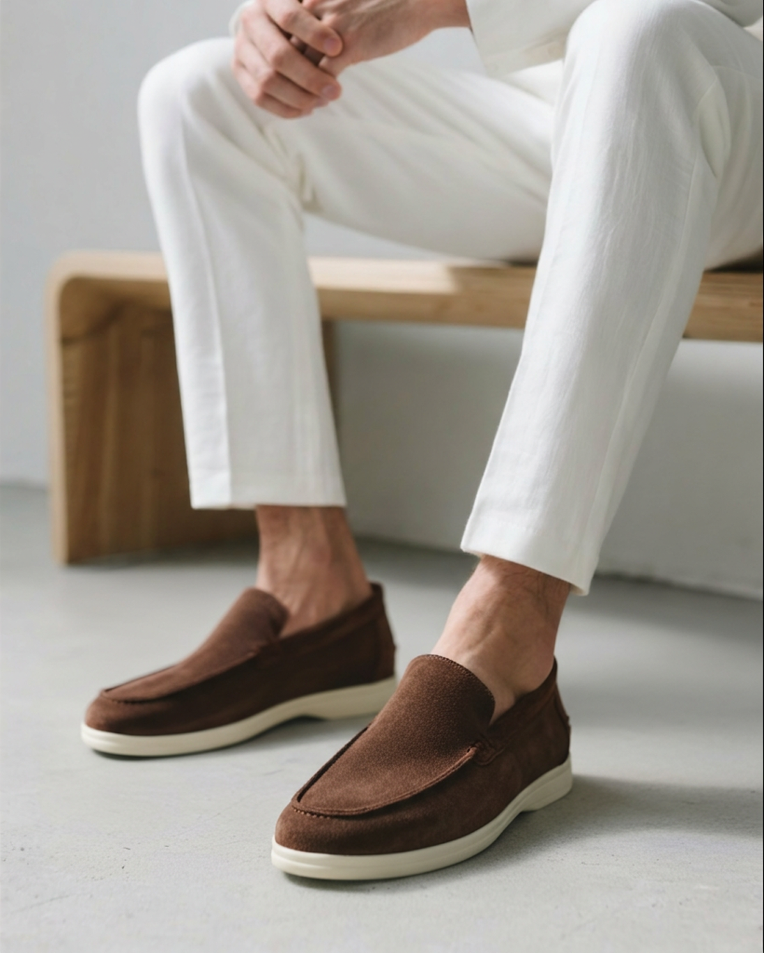 V Suede Loafers