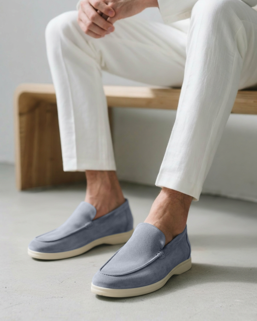 V Suede Loafers
