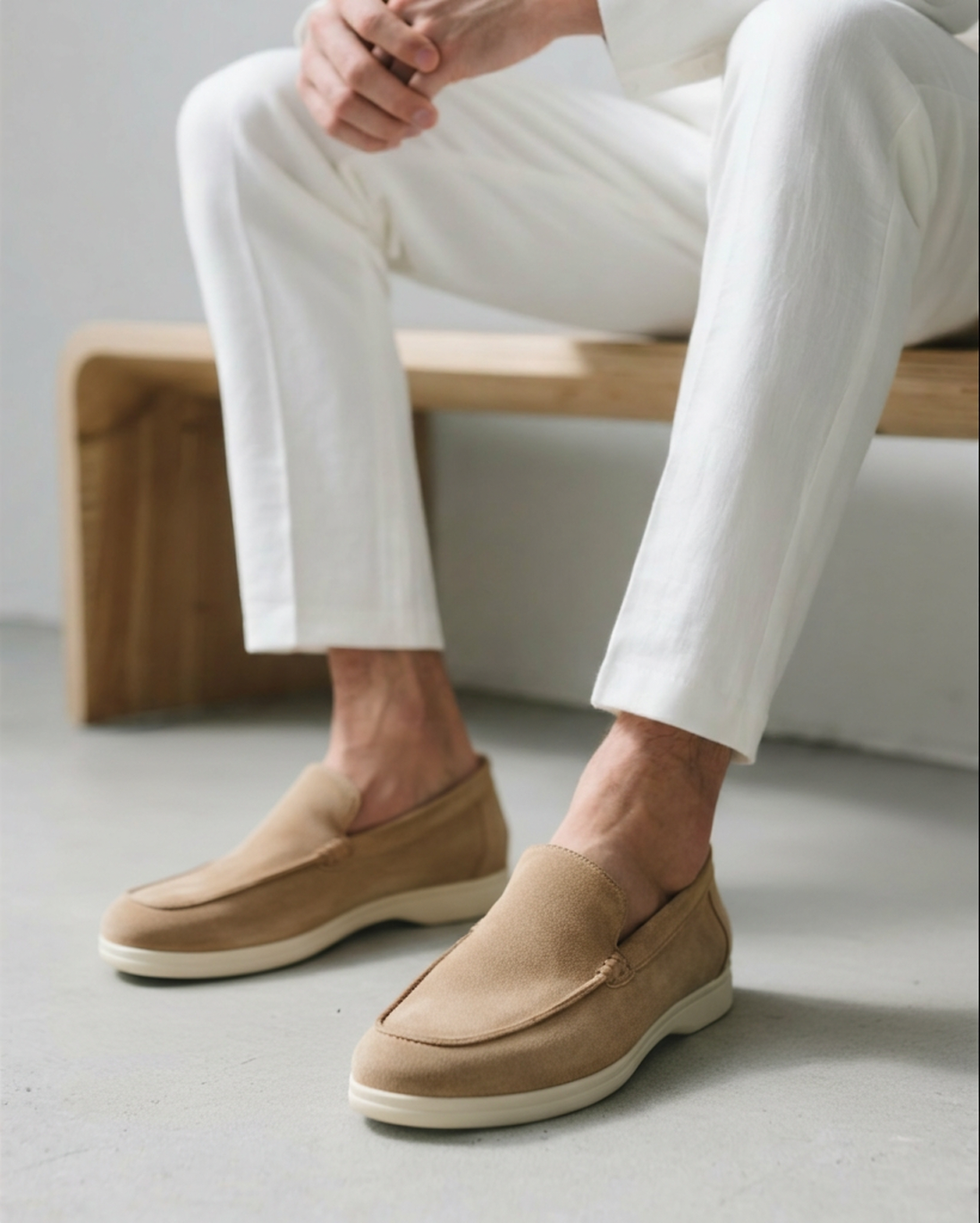 V Suede Loafers