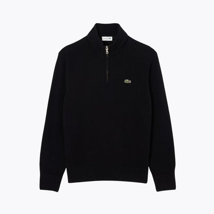 LC Zipped High Neck Carded Wool Sweater