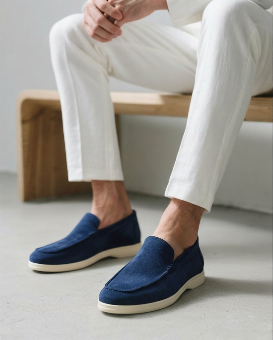 V Suede Loafers