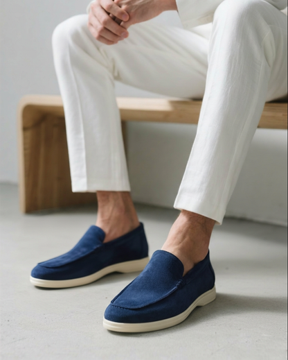 V Suede Loafers